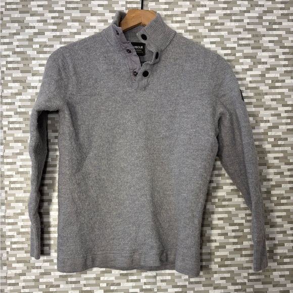 Barbour Other - Barbour Men’s Light Gray Zip-Button Knit Sweater